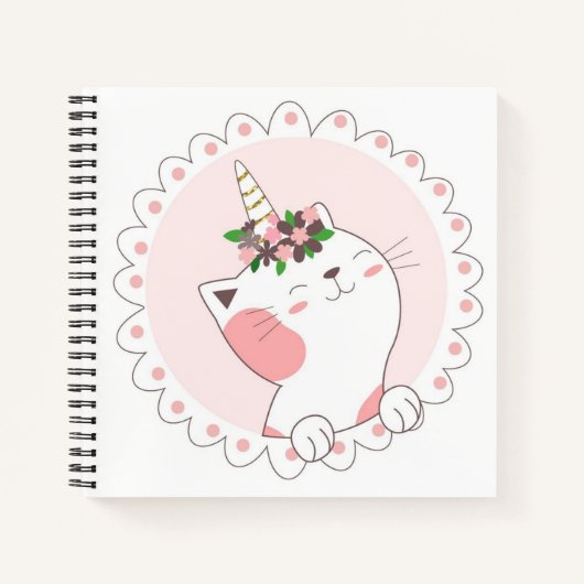 Cat Unicorn Sketchbook Notebook Notizblock (Vorderseite)
