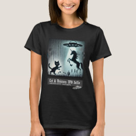 Cat & Unicorn UFO Selfie: Alien Ship (Frau) #09 T-Shirt