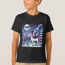 Cat & Unicorn UFO Selfie: Big Meeting #04 T-Shirt