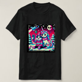 Cat & Unicorn UFO Selfie: Big Meeting #7 T-Shirt