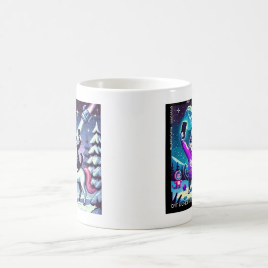 Cat & Unicorn UFO Selfie: Big Meeting Mug Kaffeetasse (Mittel)