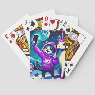 Cat & Unicorn UFO Selfie: Big Meeting Poker Cards Spielkarten