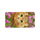 Cat Unter den Blume von Louis Wain Adressaufkleber (Vorne)