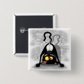 Cat Upside Down Funny Cartoon Charakter Button (Vorne & Hinten)