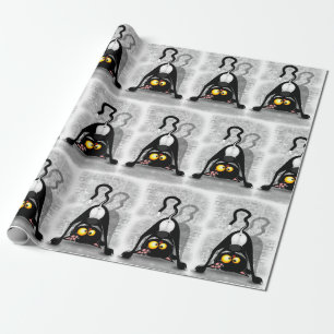 Cat Upside Down Funny Cartoon Charakter Geschenkpapier
