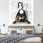 Cat Upside Down Funny Cartoon Charakter Leinwanddruck (Insitu (Schlafzimmer))