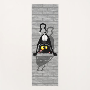 Cat Upside Down Funny Cartoon Charakter Yogamatte
