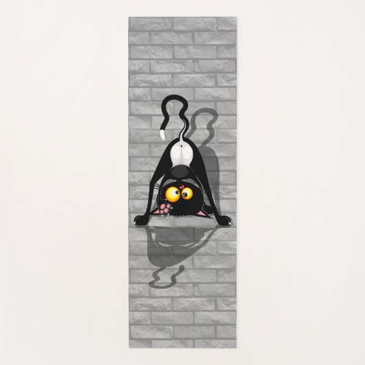 Cat Upside Down Funny Cartoon Charakter Yogamatte (Vorderseite)