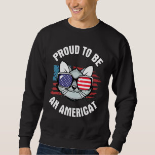 Cat Us Flag Brillen Glücklich 4. Juli stolz auf ei Sweatshirt