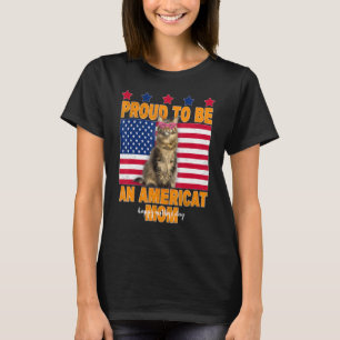 Cat US Flag ist stolz eine amerikanische Mama Happ T-Shirt