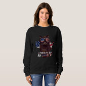 Cat US Flag Sonnenbrille ist stolz auf einen Ameri Sweatshirt (Vorne ganz)