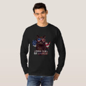 Cat US Flag Sonnenbrille ist stolz auf einen Ameri T-Shirt (Vorne ganz)