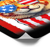 Cat USA Flag Patriotische Katze 4. Juli Poster (Ecke)