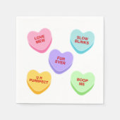 Cat Valentine Candy Hearts Paper Napkin Serviette (Vorderseite)