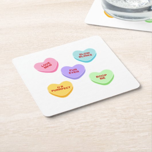 Cat Valentine Candy Hearts Paper Untersetzer (angewinkelt)