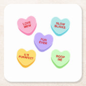 Cat Valentine Candy Hearts Paper Untersetzer (Vorderseite)