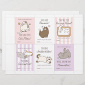 Cat Valentine Cards for Kids Briefbogen (Vorne/Hinten)