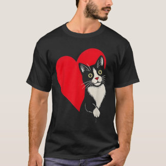 Cat Valentine Heart for Kitten and Animal Lovers T-Shirt