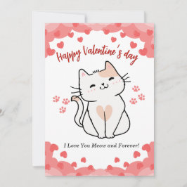 Cat Valentinstag Card Geschenk für Katzen Liebhabe Feiertagskarte