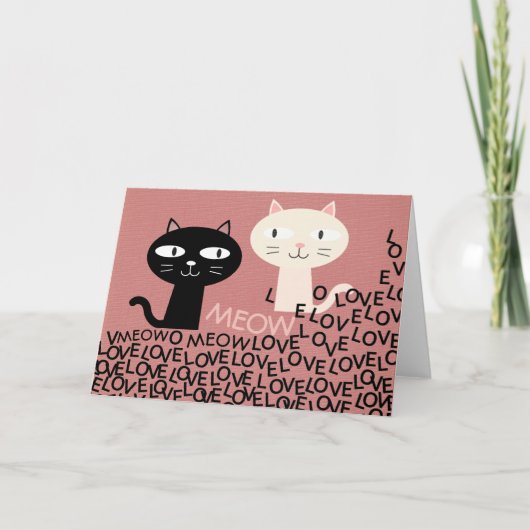 CAT-VALENTINSTAG-KARTE, LIEBE ERSTMAL MEOW, CAT KARTE (Vorderseite)