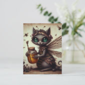 Cat Vampire Bee Fairy Postkarte (Stehend Vorderseite)