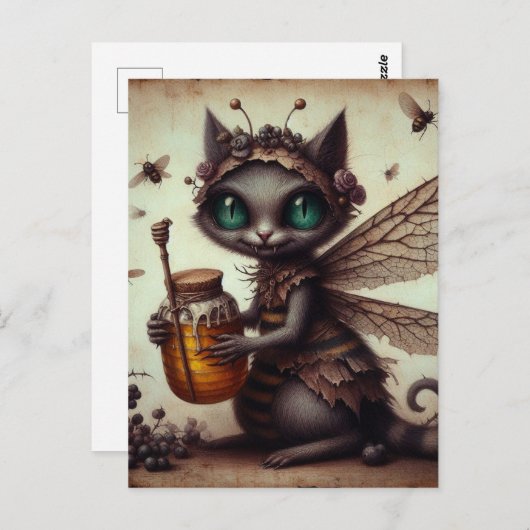 Cat Vampire Bee Fairy Postkarte (Vorne/Hinten)