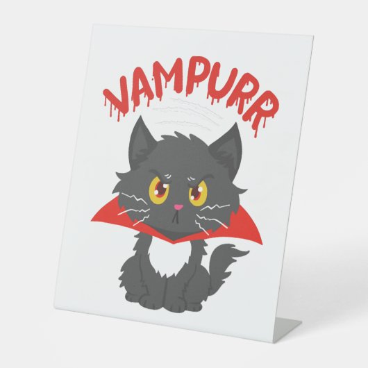 Cat Vampire Halloween Sockelschild (Vorderseite)