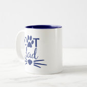 Cat Vater 2 Marine Zweifarbige Tasse (Vorderseite Links)