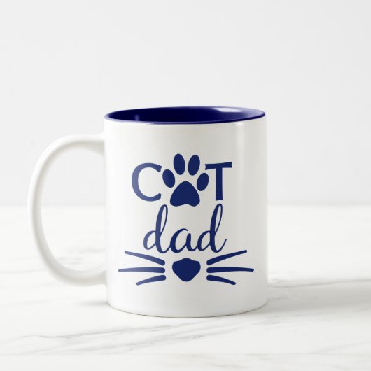 Cat Vater 2 Marine Zweifarbige Tasse (Links)