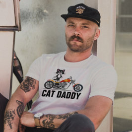 Cat Vater Biker T - Shirt, Motorrad T - Shirt
