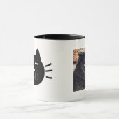 Cat Vater Black Cat Face Foto Tasse (Zentrum)