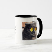 Cat Vater Black Cat Face Foto Tasse (VorderseiteRechts)