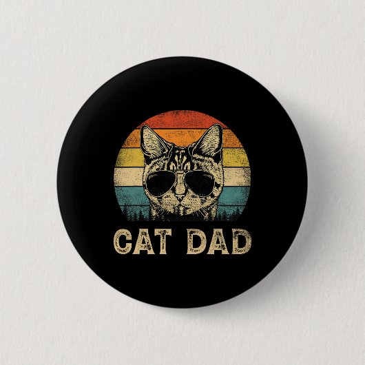 Cat Vater Cat Lovers Daddy Vatertag Button (Vorderseite)