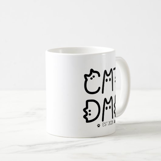 Cat Vater Custom Year Kaffeetasse (VorderseiteRechts)