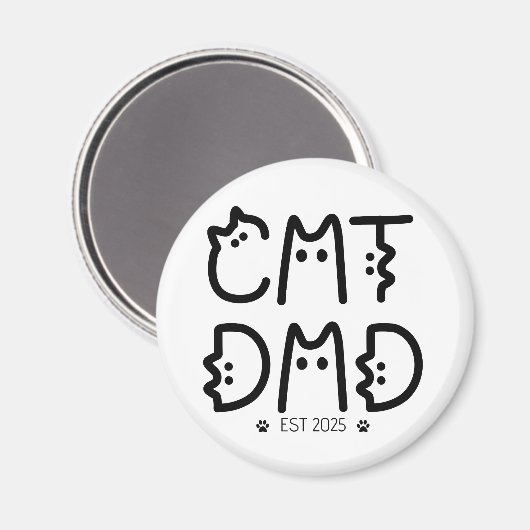 Cat Vater Custom Year Magnet (Vorderseite/Rückseite)