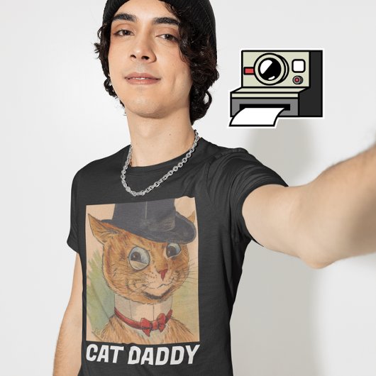 CAT VATER DADDY TOP HAT ART T - SHIRT T-SHIRTS