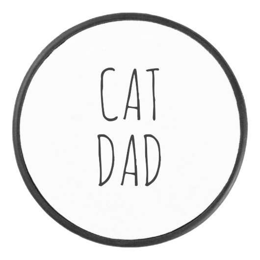 "Cat Vater" Einfaches modernes Bauernhaus Eishockey Puck (Vorderseite)
