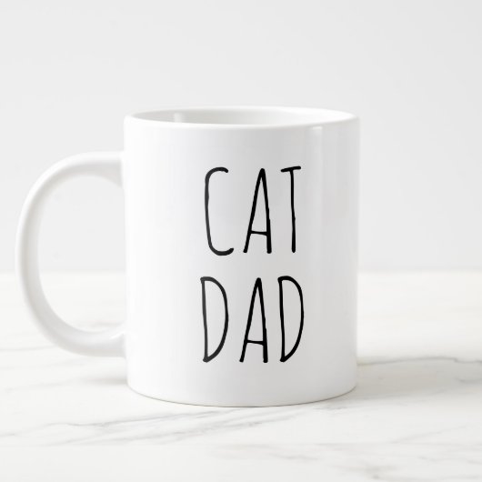"Cat Vater" Einfaches modernes Bauernhaus Jumbo-Tasse (Links)