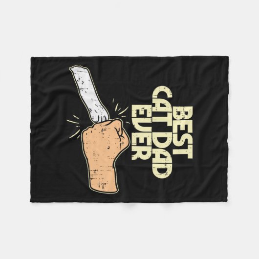 Cat Vater Ever Funny Kitten Pet Lover Eigentümer V Fleecedecke (Vorderseite (Horizontal))