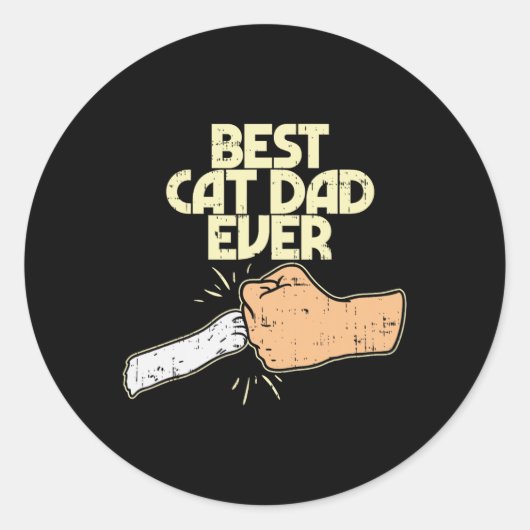 Cat Vater Ever Funny Kitten Pet Lover Eigentümer V Runder Aufkleber (Vorderseite)