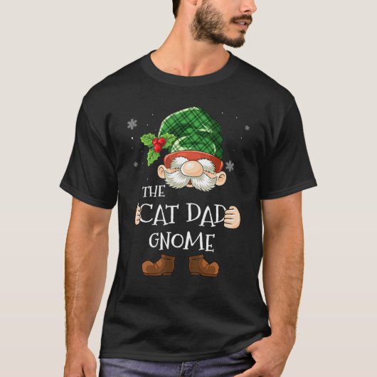 Cat Vater Gnome Matching Family Group Weihnachtsan T-Shirt (Vorderseite)
