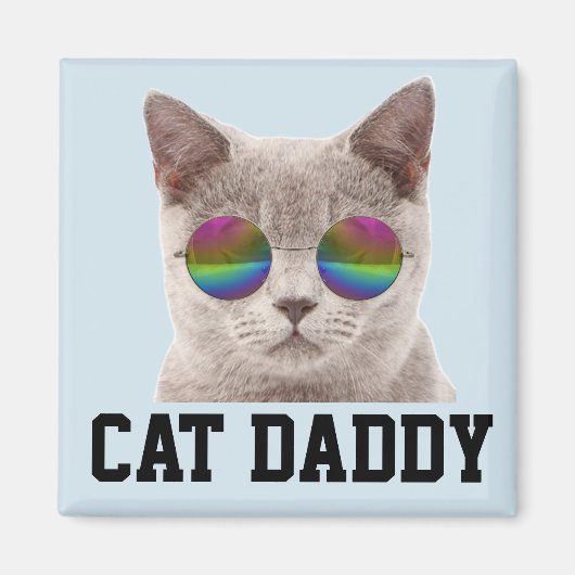 CAT-VATER GRAY CAT RAINBOW-SCHNELLASSE-Magnet Magnet (Vorne)