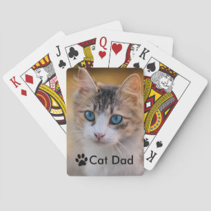 Cat Vater Kitty Paw Custom Foto Spielkarten