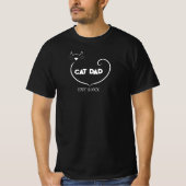 Cat Vater Liebe Shape und Simple White Script T -  T-Shirt (Vorderseite)