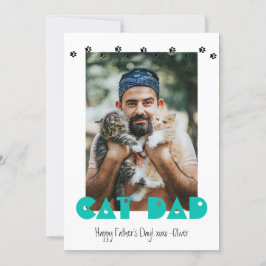 Cat Vater | Paw Prints | Tag des benutzerdefiniert Feiertagskarte