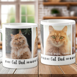 Cat Vater Personalisiert Moderne 3 Foto Vatertag Kaffeetasse