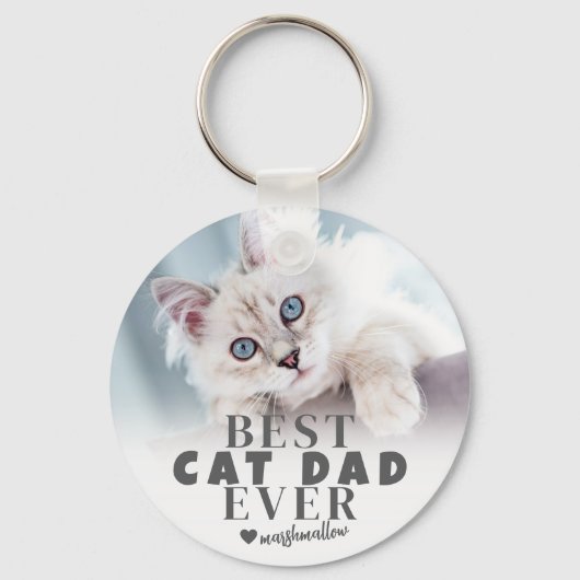 Cat Vater Personalisiert Pet Foto Schlüsselanhänger (Vorderseite)