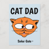 "CAT-VATER" Señor Gato Mustache Cat Postkarte (Vorderseite)