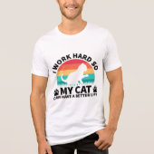 Cat Vater Shirt, ich arbeite hart für meine Katze, Tri-Blend Shirt (Vorderseite)