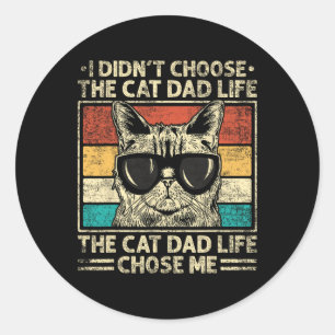 Cat Vater Shirts für Männer Funny Cat Vater Vatert Runder Aufkleber